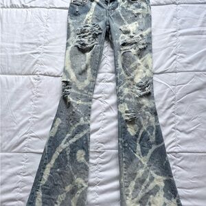 Younique Artistic Flare Jeans - Blue and Cream